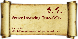 Veszelovszky István névjegykártya